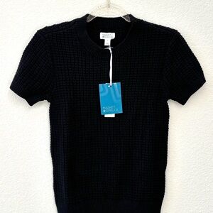 Waffle Short Sleeve Sweater